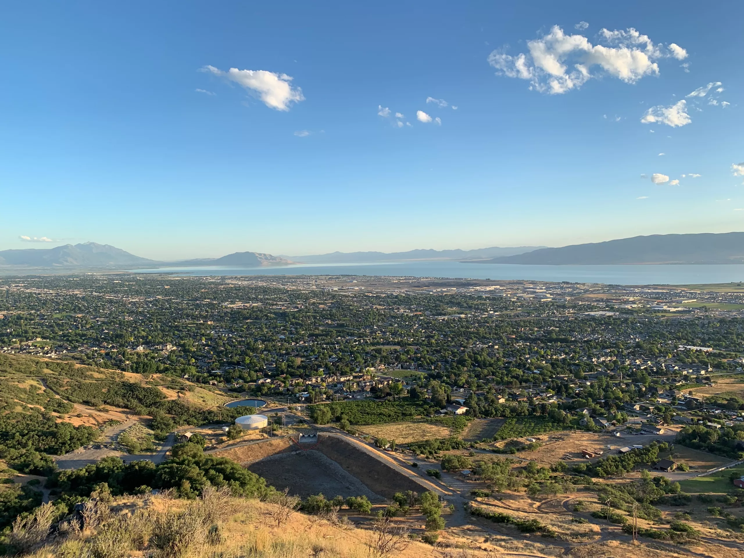 Utah County community at dusk
